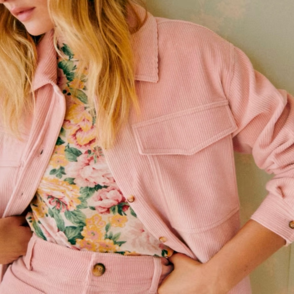 Women's Pink Corduroy Jacket
